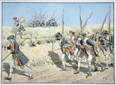 En la marcha rápida desde Kustrin, agosto de 1758 de Carl Röchling